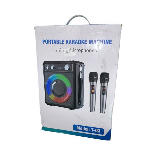 Karaoke Machine, Portable Bluetooth Karaoke Speaker with 2 Wireless Microphones - Picture 13 of 16
